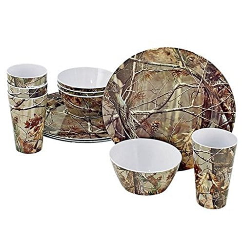 DII CRT32738 Camouflage Realtree Dishware Sets 11 Diameter Set of 6 Green