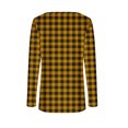 thumbnail image 5 of Miluxas Womens Plaid Shirt Casual Long Sleeve Slim Fit Button Down Blouse Tops Bottom T-shirt Tops Yellow XL(XL), 5 of 7
