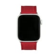 thumbnail image 6 of Bandini Band for Apple Watch 42 mm Band Leather 44mm 45mm 41mm 40mm 38mm 49mm & Ultra for Men, Padded iWatch Band for Apple Watch Series 9 8 7 6 5 4 3 2 1 SE - Red / Silver, 6 of 8