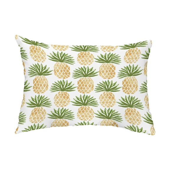 Simply Daisy, 14" x 20" Pineapple Stripes Green Abstract Decorative Outdoor Pillow
