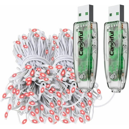

2P Total 78Ft 240 LED USB Powered String Lights with Remote Timer - Multi-Function Decoration for Tree Fence Door Windows Balcony Eave Deck Garden Wall Porch - Xmas Wedding Holidays