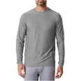 thumbnail image 1 of yoeyez Men's Sun Protection Shirts Solid Color Long Sleeve Sunscreen Shirt Lightweight Breathable Spf Rash Guard for Fishing Hiking Swimming Running Gray,S, 1 of 7