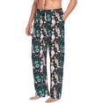thumbnail image 3 of Mens Pajama Pants - Soft Sleep & Lounge Pants for Men, Cute Pink Cockatoo Parrot Plant Cuteness Casual PJ Bottoms Pants with Pockets, 3 of 5