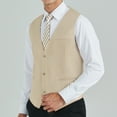 thumbnail image 5 of Vest for Men Formal Business Suit Vests Classic Solid Color Dress Waistcoat Wedding Suits Tuxedo, 5 of 7