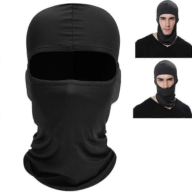 Black Balaclava Cap For Sun Protection Full Face Windproof Mask Cycling Cap