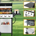thumbnail image 3 of 3-Burner Propane Gas Grill with 2 Foldable Side Tables, 30,000 BTU Outdoor BBQ Stainless Steel Grill with Porcelain-Enameled Cast Iron Grates and Thermometer, Easy Assembly for Patio, Backyard BBQ, 3 of 7