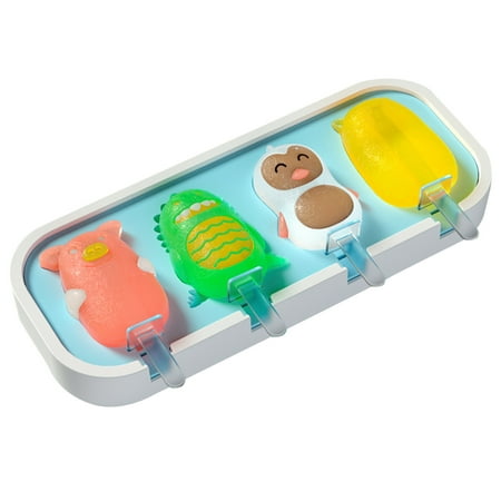 

JWDX Ice Cube Mold Clearance! Popsicle Set 4 Pieces Homemade Silicone Popsicle Maker Kid Easy Release Ice Molds Reusable Diy Ice Molds Kitchen Ice Grid Promotion Include 1X Popsicle Mold