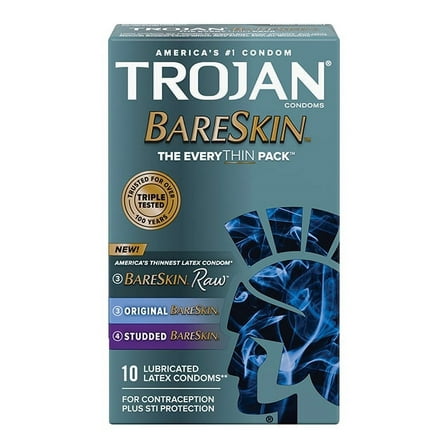 Trojan BareSkin EveryTHIN Condom - Variety Pack of 10