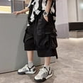 thumbnail image 2 of Jogger Pants for Boys 6-7 Years Loose Shorts Boy Cargo Shorts Y2k Shorts Boys Summer Shorts Elastic Waist Outdoor Cargo Bottoms #Black, 2 of 6