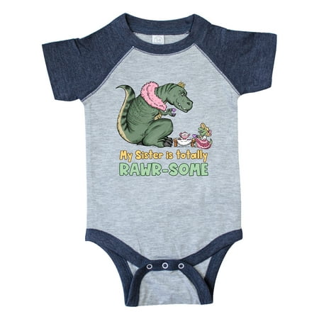 

Inktastic My Sister Is Totally Rawr-Some Tea Rex Party Gift Baby Boy or Baby Girl Bodysuit