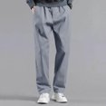 thumbnail image 2 of Men's Straight Leg Elastic Waist Joggers, Drawstring Casuals Trousers, Lightweight Quick Dry Breathable Stretchy Everyday Wear Streetwear Lounge Pants | JASKFLY,Gray 2XL, 2 of 6
