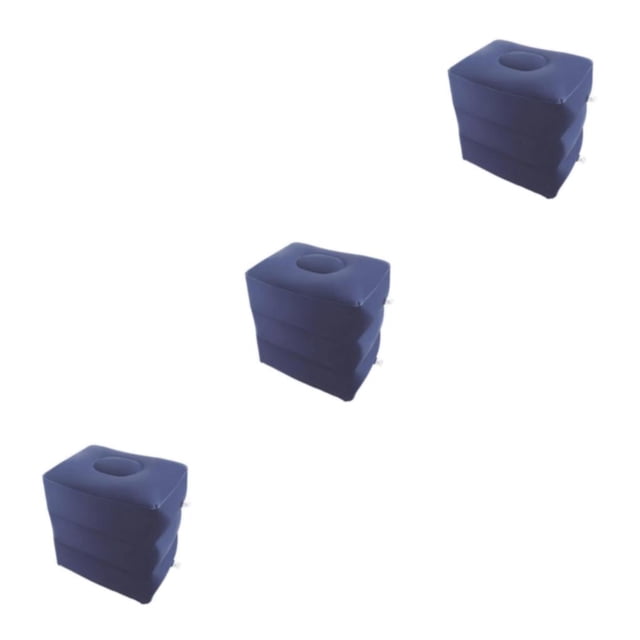 fastboy Portable Inflatable Foot Rest 3 Layers Foot Stool Foot Rest Pillow for Relaxing Journeys Deep Blue 40 x 30 x 43cm 3Set