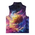 thumbnail image 5 of Garronmavis Galaxy Zippered Vest Stand Collar Basketball Boys Vest Size 5-6 Comfortable Winter Lightweight Sleeveless Fleece Jacket with Pocket Stylish Fall Outfits Fashion Clothing, 5 of 7