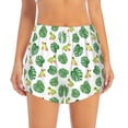 thumbnail image 2 of Balery Frogs And Tropical Leaves Pantalones cortos deportivos para mujer con forro y dos bolsillos, elásticos, para entrenamiento, gimnasio, yoga-X-Large, 2 of 7