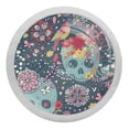 thumbnail image 1 of 4PCS Round Skull Cabinet Fluorescence Knob Glowing in the Dark Furniture Drawer Pulls Handle with Screws, 1 of 5