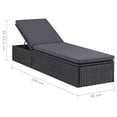 thumbnail image 5 of vidaXL Sunlounger Poly Rattan Black and Dark Grey, 5 of 5