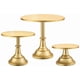 thumbnail image 1 of Juego de 3 soportes dorados para tartas (plato de 8 pulgadas, 10 pulgadas, 12 pulgadas) para pasteles de 6 a 10 pulgadas, juego perfecto de exhibición de mesa de postre, soportes para, 1 of 7