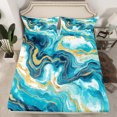 thumbnail image 2 of Castle Fairy Marble Watercolor 3Pcs Twin Sheet Sets for Teens Women Men,Abstract Marbling Twin Fitted Sheet,Stone Pattern Breathable Flat Sheet,Lightweight Room Decor, 2 of 7
