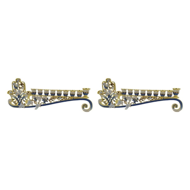 Ounissouiy Retro Menorah Candelabrum Religions 9 Branch Candle Centerpiece Table Holder Tipo 1 2piezas