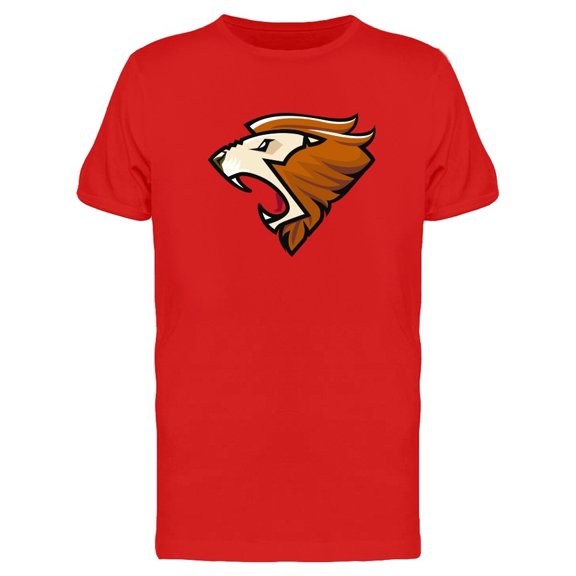 Cool Lion Mascot Roaring Cartoon Tee Men's -Image by Shutterstock