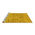 thumbnail image 2 of Ahgly Company Machine Washable Indoor Round Abstract Yellow Modern Area Rugs, 6' Round, 2 of 4