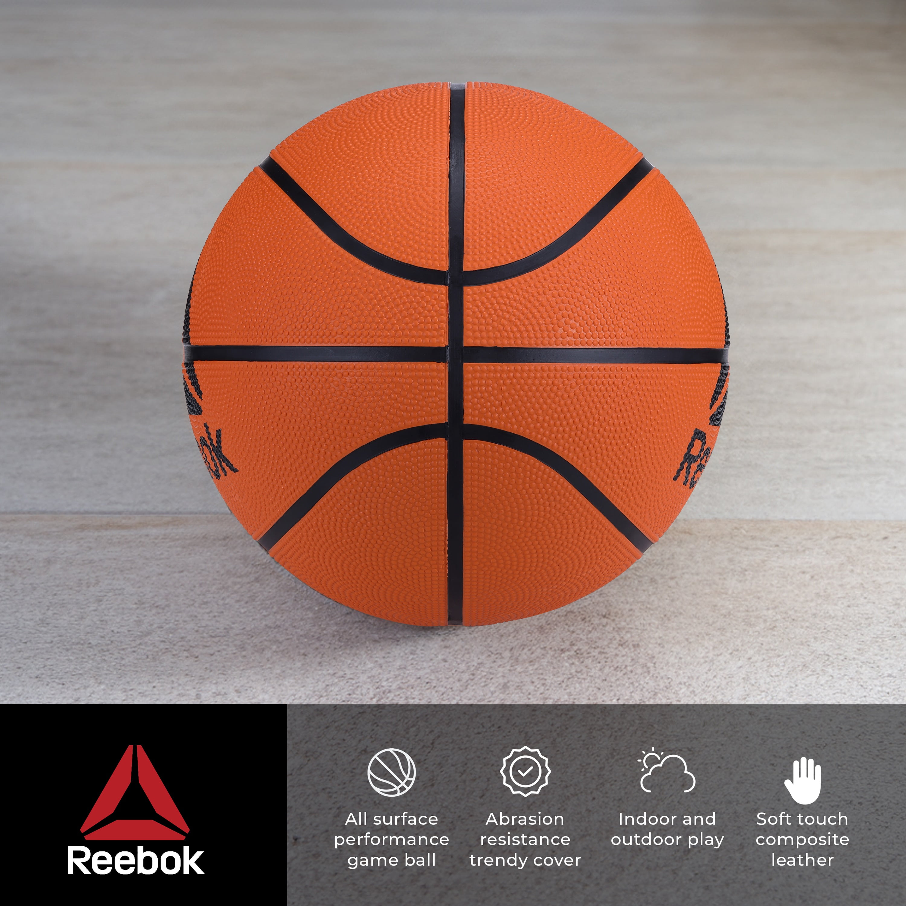 (3 pack) Reebok Delta Rubber Outdoor Basketball for Outdoor Play & Practice, Official Regulation Game Size 7 (29.5 in)