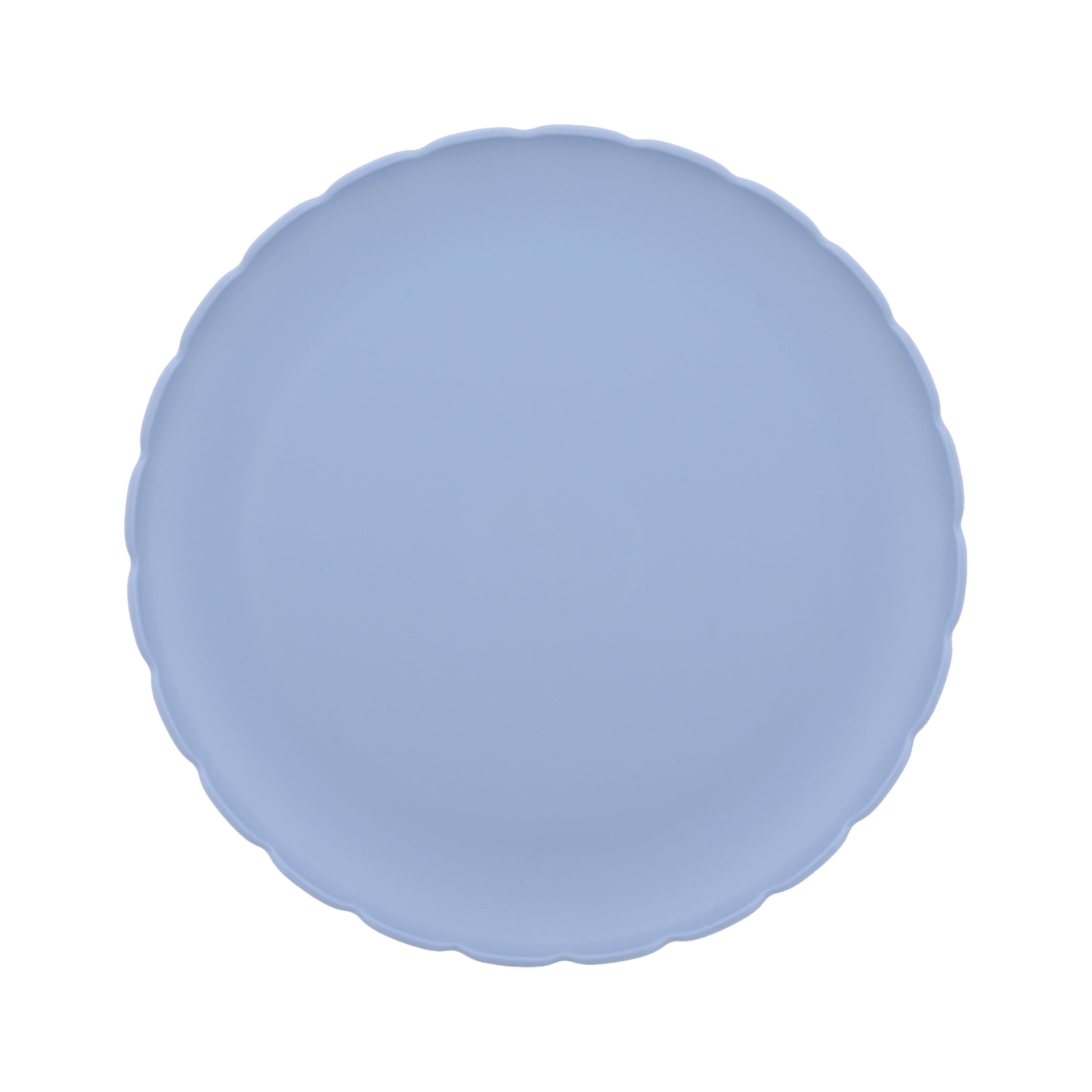 (4 pack) Mainstays - Blue Round Plastic Plate, Scalloped, 10.5 inch