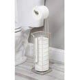 thumbnail image 2 of Support et Distributeur de Papier Toilette en Métal Autoportant, avec Rangement pour 3 Rouleaux de Papier Toilette de Rechange Tout en Distribuant 1 Rouleau pour Salles de Bains/salles à Poudres - Contient des Méga Rouleaux - Satin, 2 of 5