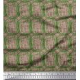 thumbnail image 1 of Soimoi Green Poly Georgette Fabric Brush Stroke Abstract Fabric Prints By Yard 42 Inch Wide, 1 of 3