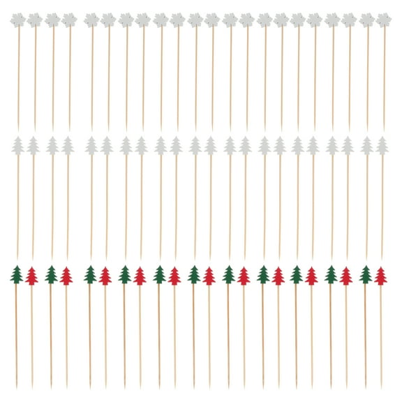 DiMaddie 100Pcs Christmas Cupcake Toppers Xmas Holiday Party Cake Decoration