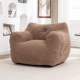 thumbnail image 3 of Hemvt Giant Bean Bag Chair with Armrests, High-Density Foam Lazy Sofa for Adults, Plush Teddy Fabric Comfy Reading Couch for Living Room & Bedroom, 3 of 9