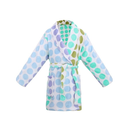 

Children Boys Girls Printed Bathrobe Robe and Cover up Pockets Muti Dot2 S