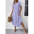 thumbnail image 4 of Ekouaer Nightgowns for Women Bamboo Viscose House Dress Long Night Gowns Short Sleeve Sleepshirt Soft Sleepwear, 4 of 5