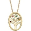 Family Jewelry Personalized Mother's 10kt Gold Birthstone Family Tree Necklace, 18"
