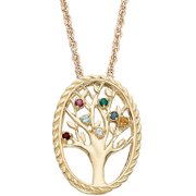 Family Jewelry Personalized Mother's 10kt Gold Birthstone Family Tree Necklace, 18"