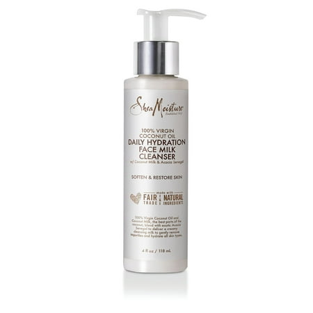 SheaMoisture 10% Virgin Coconut Oil Daily Hydration Facial Milk Cleanser, 4 (Best Daily Face Wash For Oily Skin)