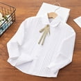 thumbnail image 5 of Mnyotv Teen Girls School Uniform Polo with Bow Classic Button Down Shirt Fall Clothes Long Sleeve Shirts Tops Size 8-9Y, 5 of 7