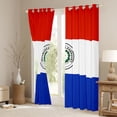 thumbnail image 3 of Manfei Paraguay Flag Kitchen Curtains,World Patriot Black Out Curtains Pack of 2 (42x63 Each),Red White Blue, 3 of 7