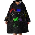 thumbnail image 1 of Couverture de Jeu Portable Chandail en Molleton Moderne pour Garçons, Couverture de Manette de Jeu Colorée avec Capuche Sherpa, 1 of 2