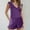 Purple, variant on Clearance Under $10 Pitauce Women's Swim Romper with Built-in Bra and Pockets Solid Color Ruffled One Piece Full Coverage Swimsuit Plus Size Swimsuit with Boyleg