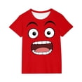 thumbnail image 2 of DAETIROS Boys Funny Face Graphic Tee Red 100% Cotton Short Sleeve T-Shirt Soft Comic Book Style Top for Little Kids Ages 4-7 Years,Size 5 T, 2 of 6
