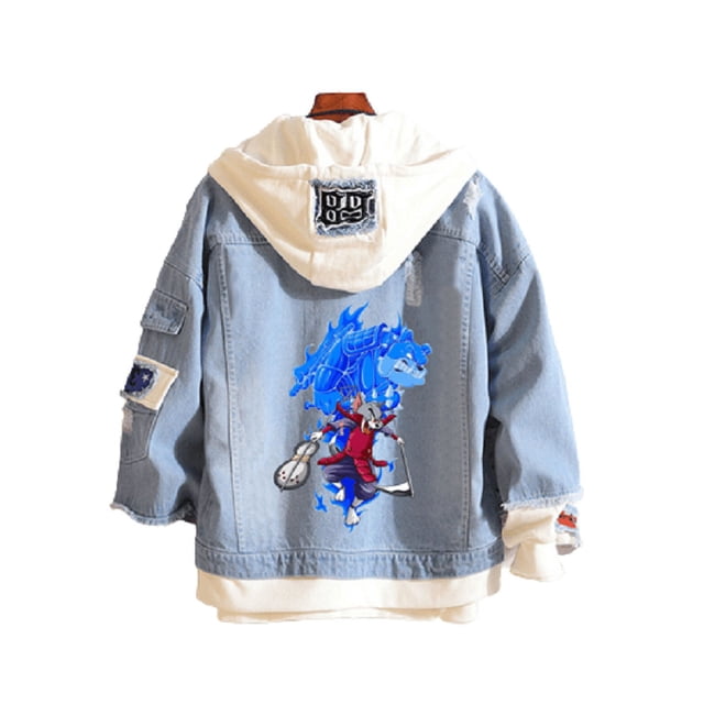 Chaqueta vaquera con patrón Tom y Jerry Cosplay Naruto Uchiha Madara