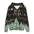 thumbnail image 3 of Suhoaziia Zip Up Hoodies for Women with Designs Christmas Tree Notes Graphic Print Jersey Winter Lightweight Thin Graphic Print Loose Sweatshirt with Pocket Size 2XL, 3 of 6