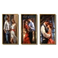 thumbnail image 2 of Designart "Young Couple Painting Before the Dance" Couple Framed Wall Art Set Of 3 - White Glam Frame Gallery Set For Office Decor, 2 of 6