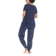 thumbnail image 2 of Honeydew Women's 2-piece Pajama Cotton Blend Embroidered Top and Pants Lounge Set-Blue / 3X, 2 of 7