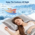 thumbnail image 3 of Aship Arc-Chill 3.0 Cooling Pillow Cases, Q-max >0.5 Jade-Infused Silky Pillowcase for Hair Skin, Breathable Moisture-Wicking, Hidden Zipper, Machine Washable, Standard 20''x26'', 2 Pack Silver Gray, 3 of 7