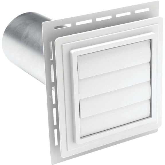 Alcoa Home Exteriors Ply Gem Vinyl White 7" x 7" Louvered Utility Vent for 4" Ducting
