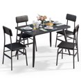 thumbnail image 4 of Modern 5-Piece Dining Set, Kitchen Table & 4 PU Leather Chairs, Comfort Seating for 4, Perfect for Small Spaces & Apartments, Black, 4 of 7