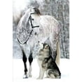 thumbnail image 1 of (11CTACC-804 45x65 color) hilo algodón ecológico bordado 11CT 3 hebras impresión 45*65cm y caballo en la nieve kit serie punto cruz, 1 of 9