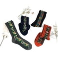 thumbnail image 4 of AURARMLET 5Pares Calcetines Vintage Mujer Con Patrón Decorativo Y Material Cálido, 4 of 5